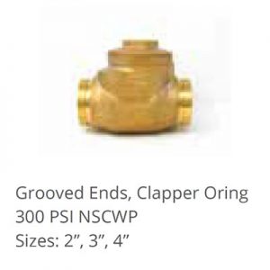 BCVRG Series 300 PSI Grooved End Brass Oring Style Check Valve